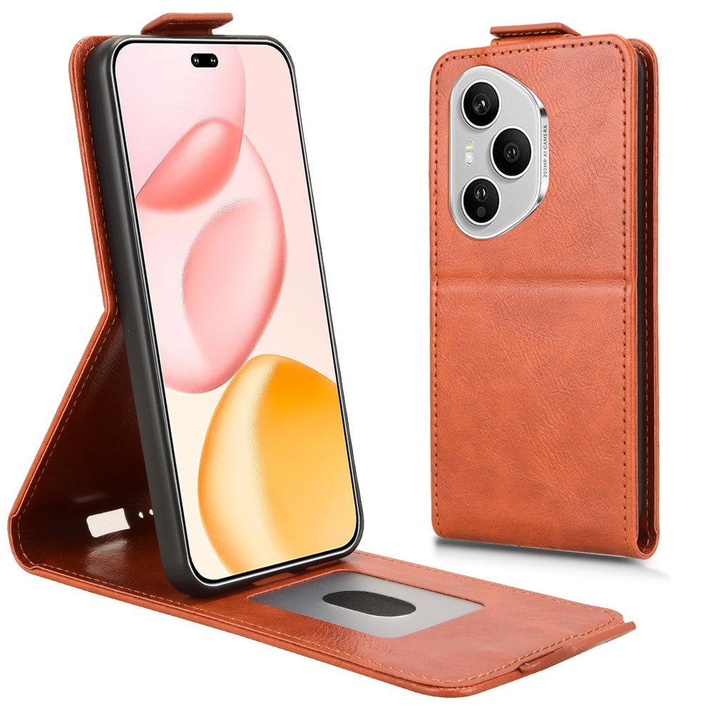 For Honor 400 Pro 5G (Global) Stand Case Magnetic Clasp Vertical Flip Leather Phone Cover with Card Holder