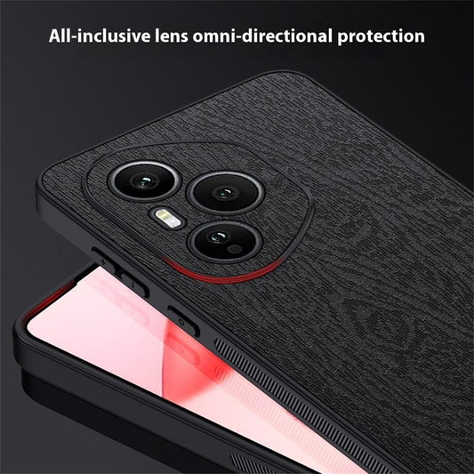 Honor 400 Pro 5G (Global) Handyhülle – Aus lederbeschichtetem PC+TPU, mit Holzmaserung