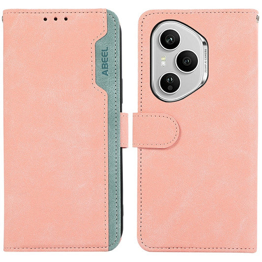 Honor 400 Pro 5G (Global) Handyhülle – ABEEL Gehäusefarbe Splicing Leder Flip RFID-Blockierung