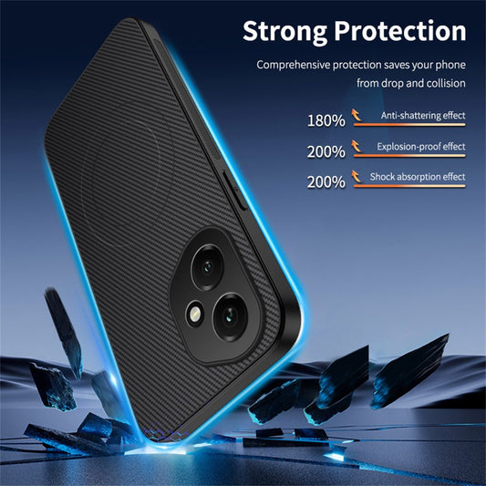 Honor 400 5G (Global) Handyhülle – WANLONFENG TQ Series Magnetische , Kohlefaser-Textur, PC-TPU