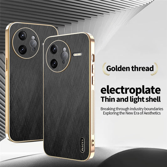 KADEM For Xiaomi Poco F7 Ultra 5G / Redmi K80 Pro 5G Case Electroplating Silk Texture PU + TPU Phone Back Cover