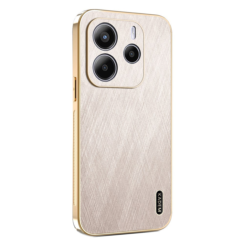 KADEM For Xiaomi Redmi Note 14 5G Case Electroplating Silk Texture PU + TPU Phone Back Cover