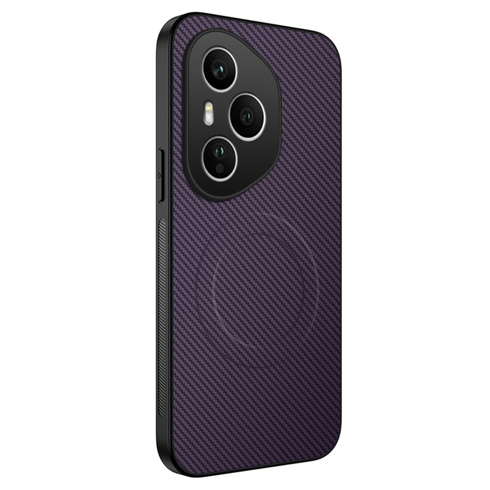 WANLONFENG For Honor 400 Pro 5G (Global) Magnetic Case TQ Series Carbon Fiber Texture PC TPU Phone Cover