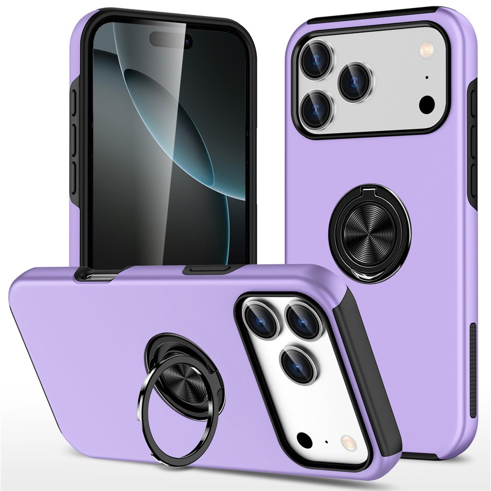 For iPhone 18 Pro / 17 Pro Case PC + TPU Phone Cover with Rotatable Ring Holder