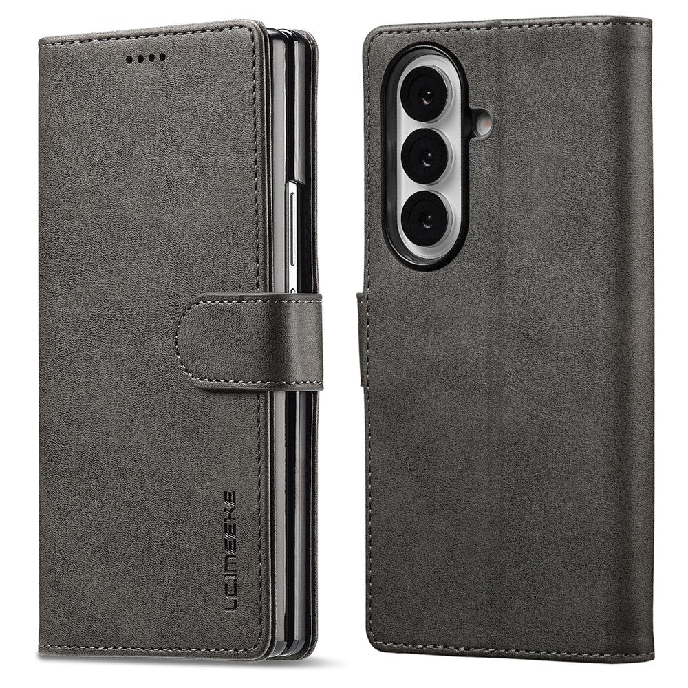 LC.IMEEKE For Samsung Galaxy Z Fold7 5G Case Calf Texture PU Leather Stand Wallet Phone Cover