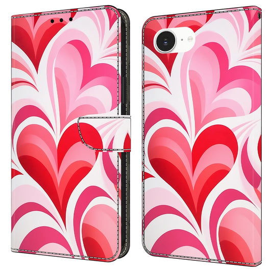 For iPhone 17e / 16e Case Wallet Stand Pattern Printing PU Leather Flip Phone Cover