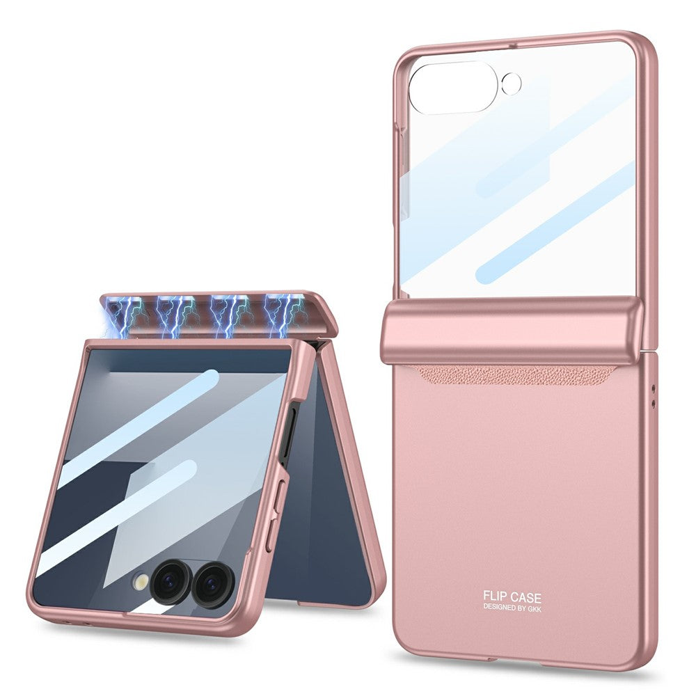 GKK For Samsung Galaxy Z Flip7 5G Case with Clear Screen Film Magnetic Hinge Protection Phone Cover