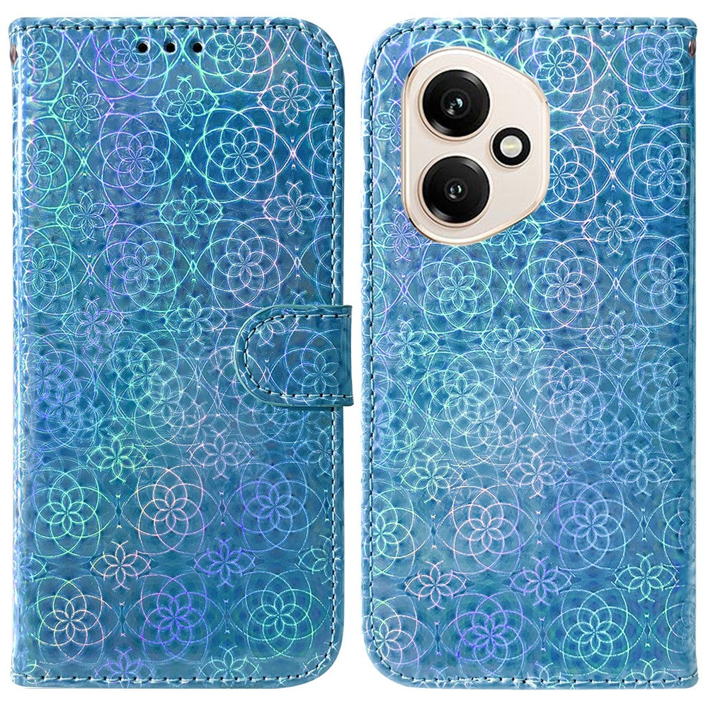 For Honor 400 5G (Global) Stand Case Dazzling Flower Leather Phone Cover with Wrist Strap