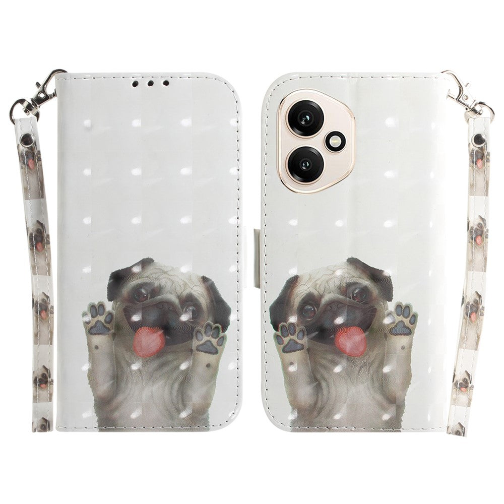For Honor 400 5G (Global) Case Pattern Printing Leather Wallet Phone Cover with Wrist Strap