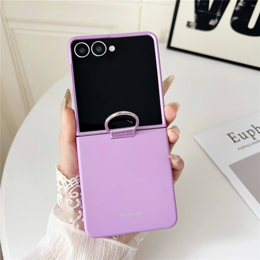 Galaxy Z Flip7 5G – Handyhülle aus Kunststoff, mit Ringhalter, mit Soft-Touch-Oberfläche
