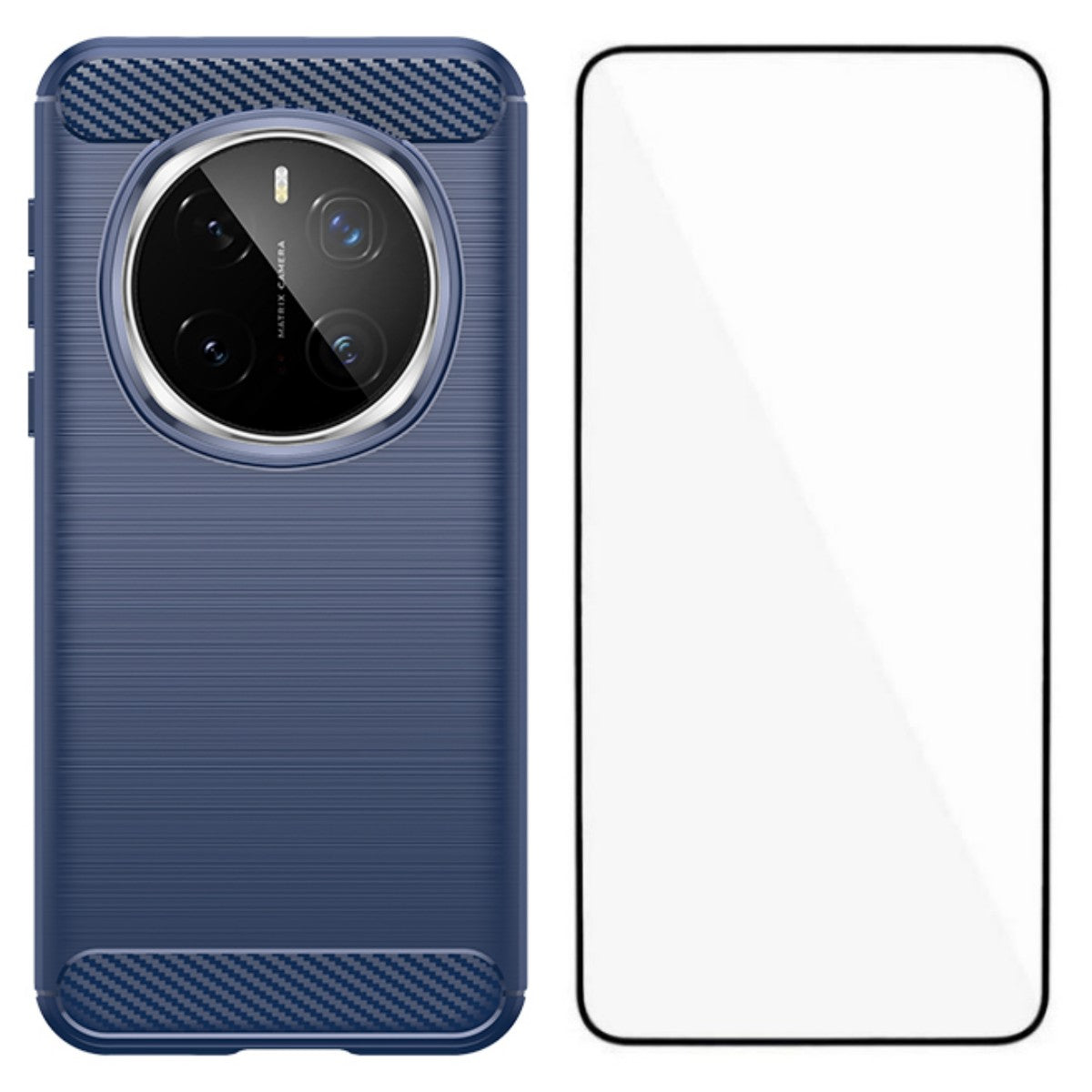 WANLONFENG For Honor Magic7 Pro 5G Case with Screen Film LS Series Big Lens Hole Brushed Texture TPU Phone Cover