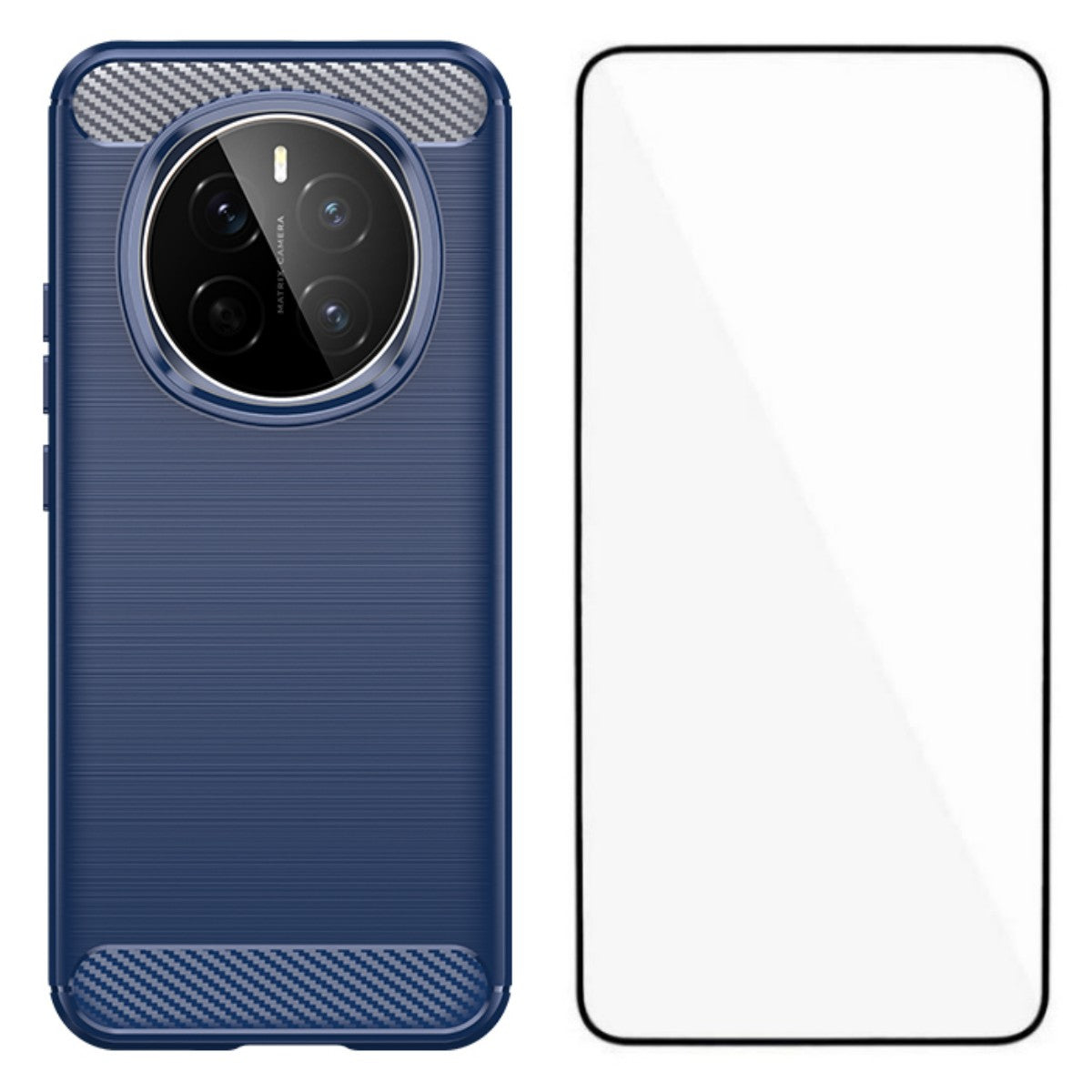 WANLONFENG For Honor Magic7 5G Case with Screen Film LS Series Big Lens Hole Brushed Texture TPU Phone Cover