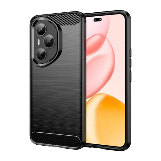 Honor 400 Pro 5G (Global) Handyhülle – WANLONFENG mit Displayschutzfolie der LS-Serie, großes Linsenloch, gebürstete Textur, TPU