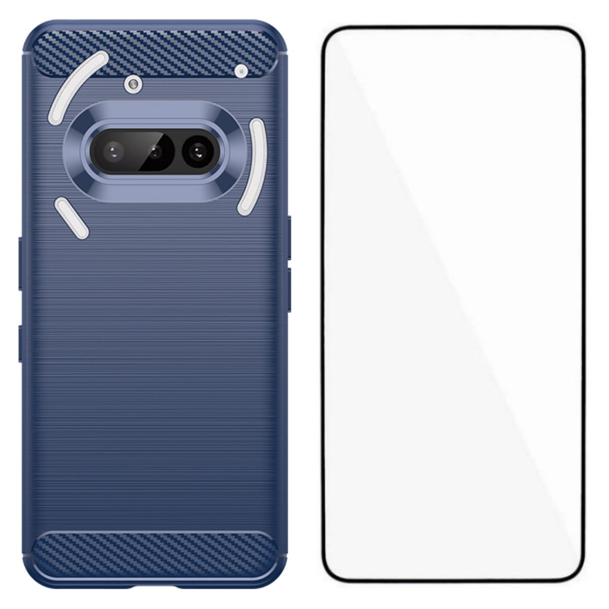 Nothing Phone (3a) Transparente Handyhülle – Mit gehärtetem Glas, LS-Serie, aus TPU mit gebürsteter Textur