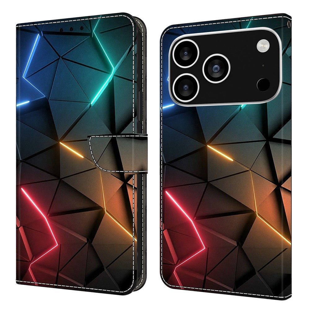 For iPhone 18 Pro / 17 Pro Case Wallet Stand Pattern Printing PU Leather Flip Phone Cover