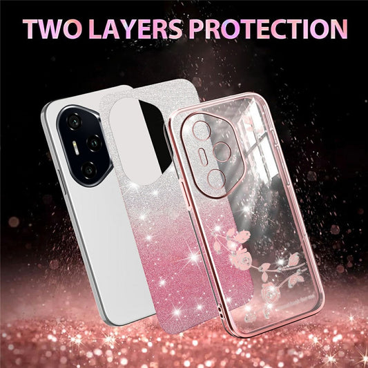 Honor 400 Pro 5G (Global) Handyhülle – KADEM Flower TPU Flexible Farbverlaufs