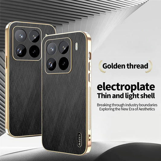 Xiaomi 15S Pro Handyhülle – KADEM Gehäuse aus galvanisiertem Seidentextur-PU + TPU