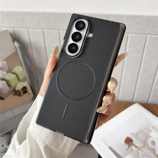Galaxy Z Fold7 5G – Magnetische Handyhülle aus Kunststoff und PU-Leder