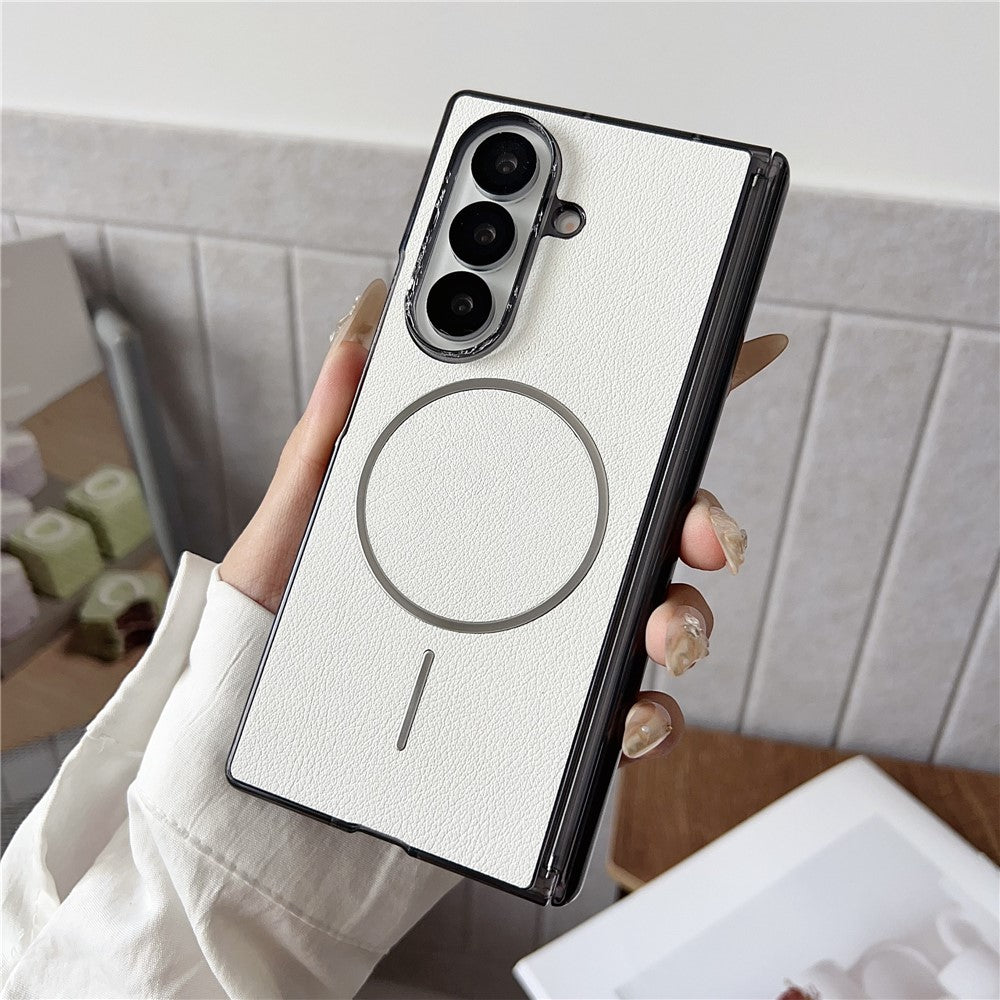 For Samsung Galaxy Z Fold7 5G Phone Magnetic Case Leather + PC Protective Cover