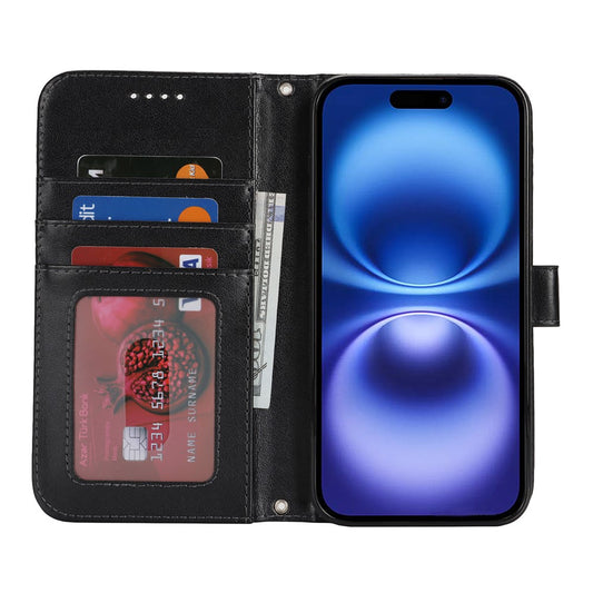 iPhone 16 Wallet-Hülle – Mit Musterdruck, Kartenfächer & Riemen