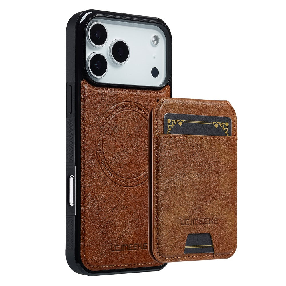 LC.IMEEKE L3 For iPhone 18 Pro / 17 Pro Magnetic Case Detachable Card Holder Leather TPU Mobile Cover