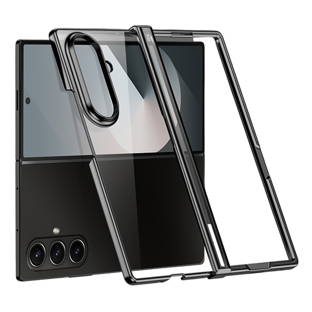 For Samsung Galaxy Z Fold7 5G Case Hinge Design Electroplating PC Clear Phone Cover