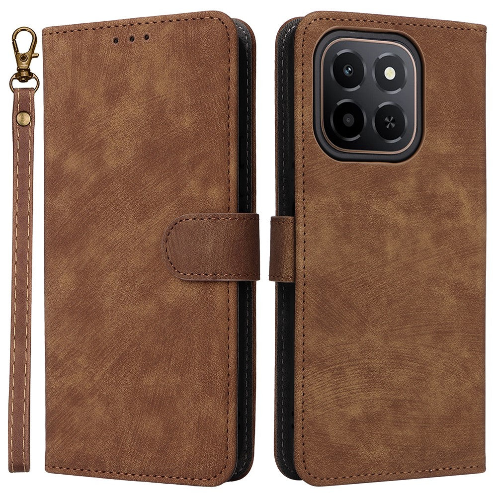 For Honor X6c 4G Case Wallet RFID Blocking PU Leather Phone Cover Stand with Strap