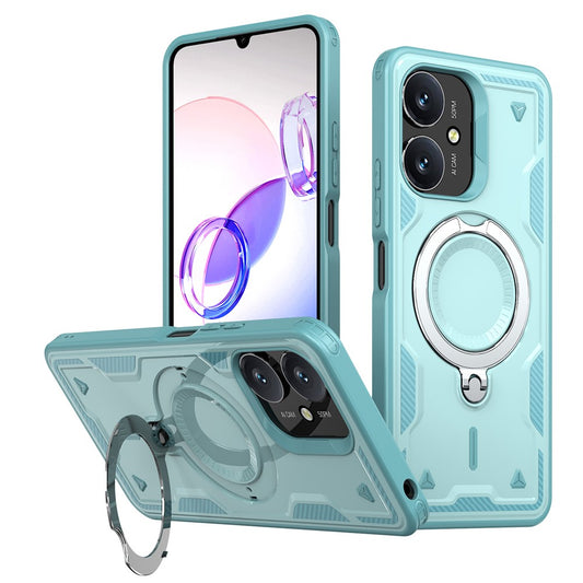 Magnetic Case For Xiaomi Redmi 13C 4G / 5G / 13R 5G / Poco C65 4G / M6 5G Military Protection PC + TPU Kickstand Phone Cover