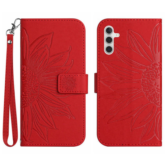 Galaxy A14 5G/4G Wallet-Hülle – Sonnenblume aufgedruckt, mit Ständer & Riemen