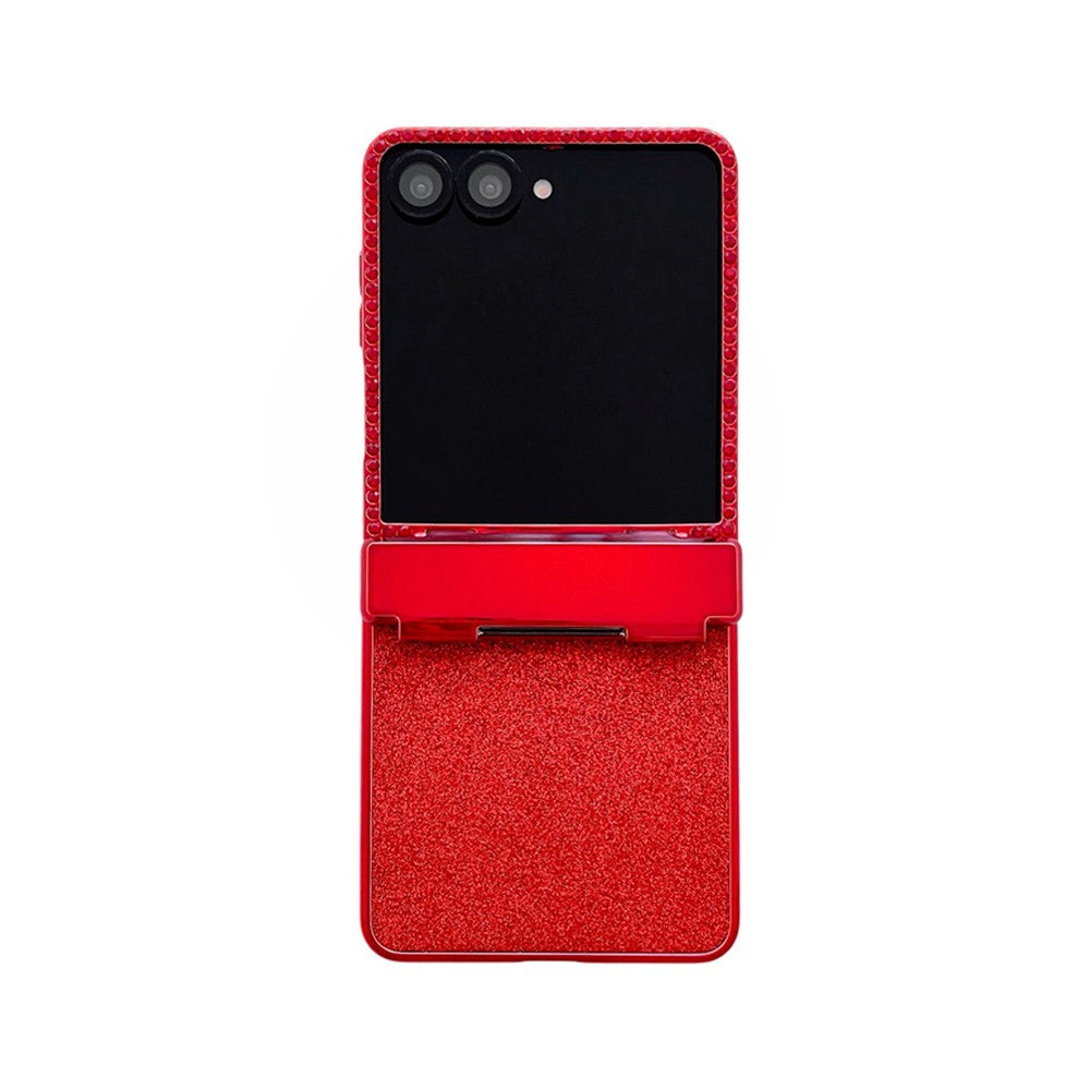 For Samsung Galaxy Z Flip7 5G Case Hinge Protection Rhinestone Glitter PC Phone Cover