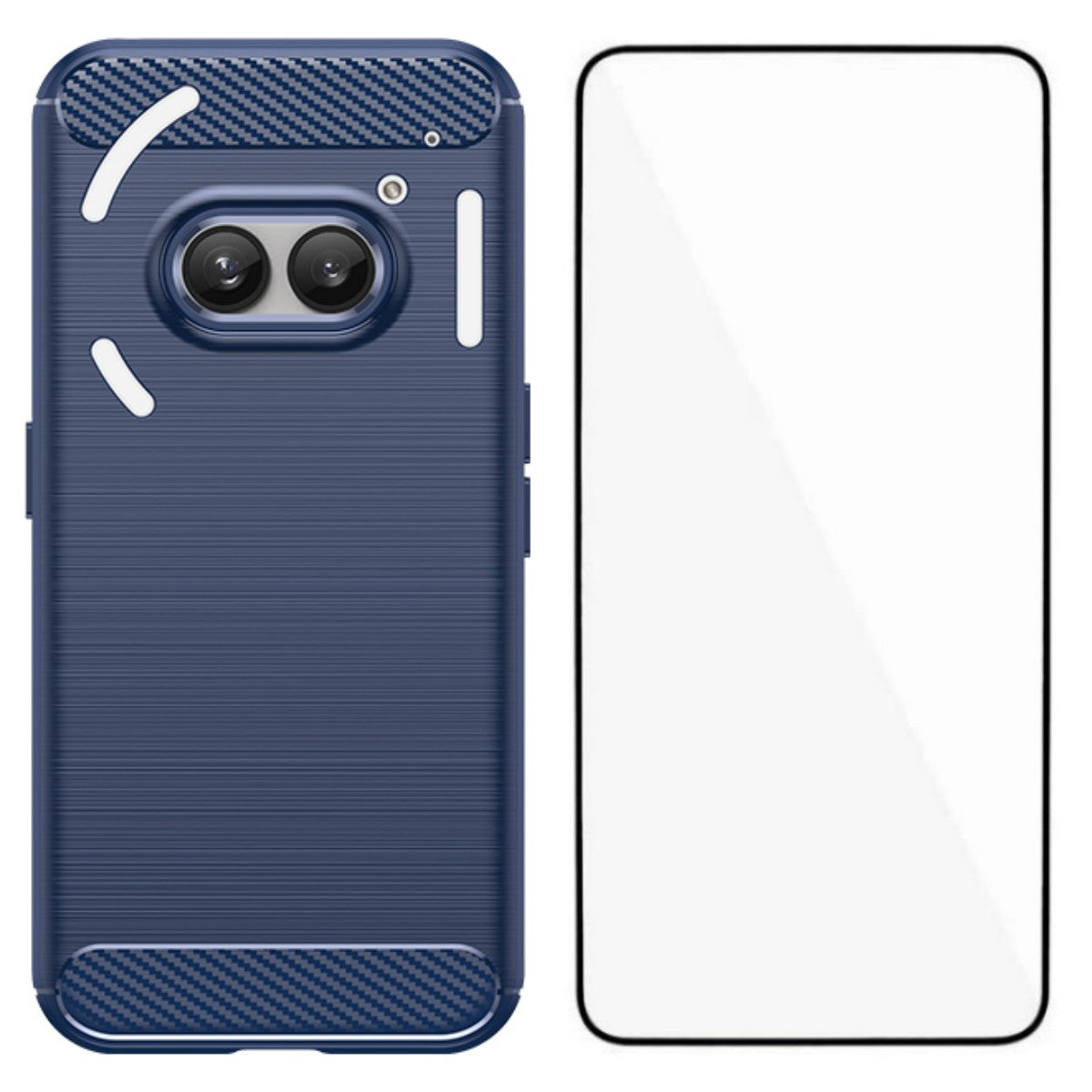 Nothing Phone (2a) Transparente Handyhülle – Mit gehärtetem Glas, LS-Serie, aus TPU mit gebürsteter Textur