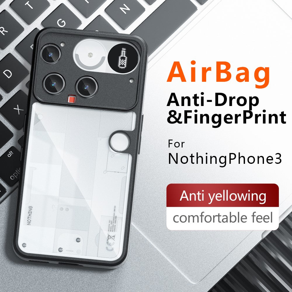 Nothing Phone (3) 5G Handyhülle – Aus TPU + PC, matte Handy-Rückseite, Transparent Schwarz