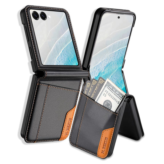 Galaxy Z Flip7 5G – Handyhülle aus Kunststoff und PU-Leder, mit Kartenfach