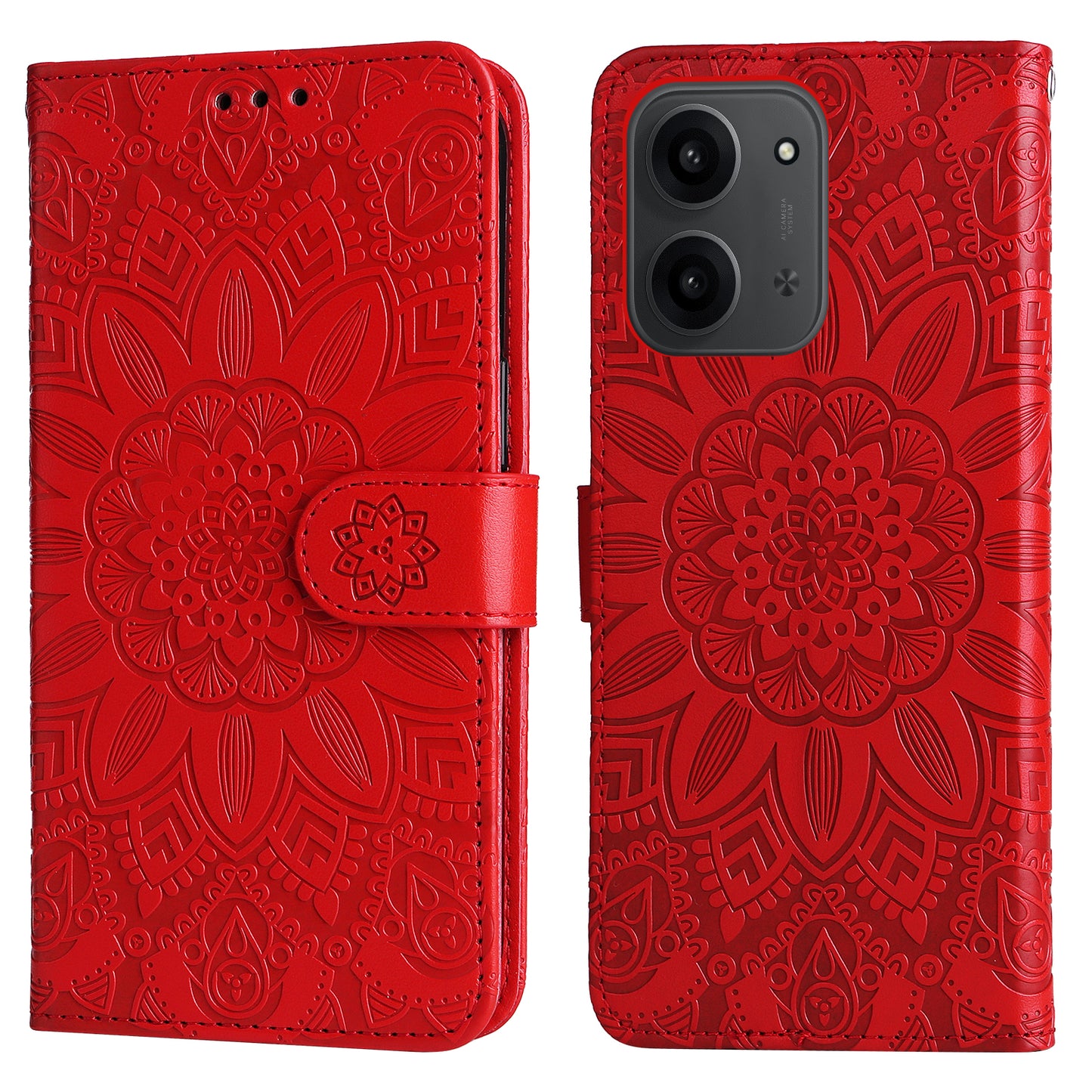 For Xiaomi Redmi 15C 4G (Global) (171mm) / Poco C85 4G (171mm) Case Sunflower Imprint Leather Wallet Phone Cover