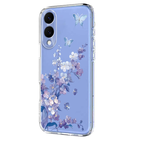 Galaxy S25 Edge Schutzhülle – Mit Blumen- Schmerttlingmuster & Stoßfest