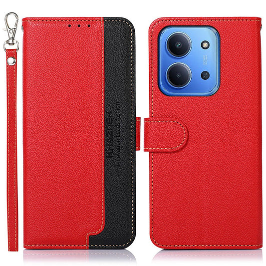 Xiaomi Redmi 15C 4G (EU) (173mm) / Xiaomi Redmi 15C 5G (EU) (173mm) Handyhülle – KHAZNEH 15C 4G (EU) (173 mm) mit RFID-Schutz, PU-Leder- mit Riemen