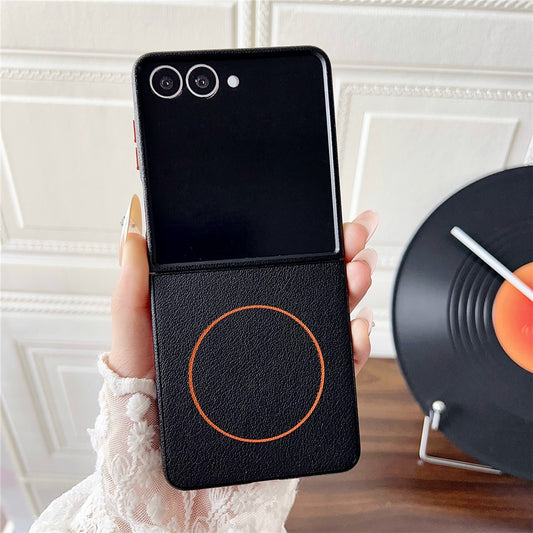 Galaxy Z Flip7 5G – Magnetische Handyhülle aus PC und PU-Leder
