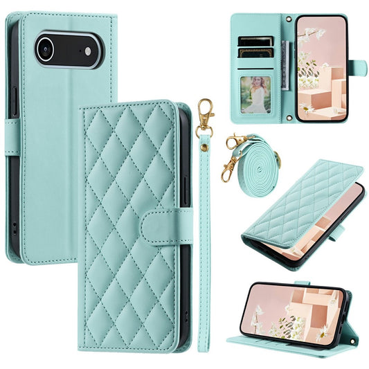 iPhone Air Wallet-Hülle – Rautenmuster mit Geldbörsenfunktion & Riemen
