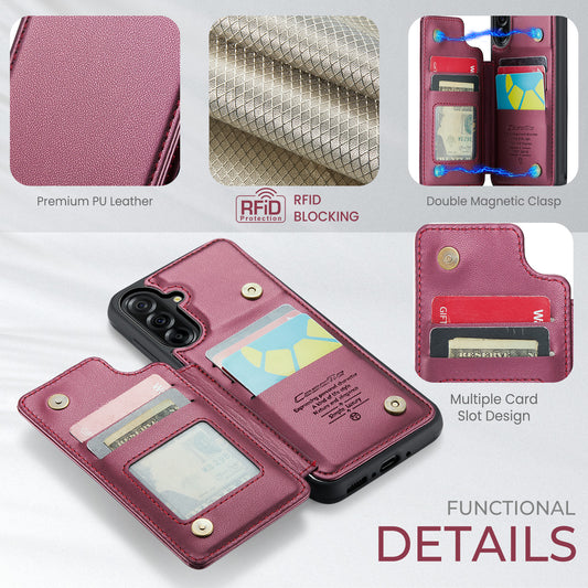 Galaxy A17 5G/4G Faltbare Wallet-Hülle – RFID & 5 Kartenfächer