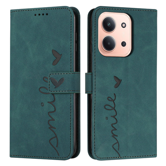 For Xiaomi Redmi 15C 4G (EU) (173mm) / 15C 5G (EU) (173mm) / Poco C85 4G (173mm) Stand Case PU Leather Phone Cover Imprinted Heart Pattern