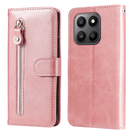 For Honor 400 Smart 5G / 4G / X7d 4G PU Leather Cases with Zipper Pocket Wallet Phone Cover Stand