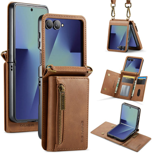 Galaxy Z Flip7 5G – Wallet-Handyhülle aus Kunststoff und PU-Leder, mit Kartenfach, mit RFID-Schutz