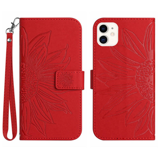 iPhone 12 mini Wallet-Hülle – Sonnenblume aufgedruckt, mit Ständer & Riemen