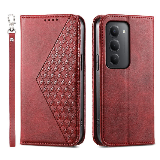 Xiaomi Redmi 15 5G (Global) (169mm) Handyhülle – aus PU-Leder mit Kalbsstruktur und Handschlaufe
