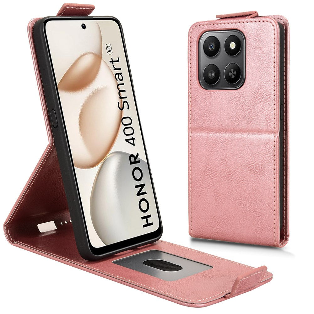 For Honor 400 Smart 5G / 4G / X7d 4G Stand Case Magnetic Clasp Vertical Flip Leather Phone Cover with Card Holder
