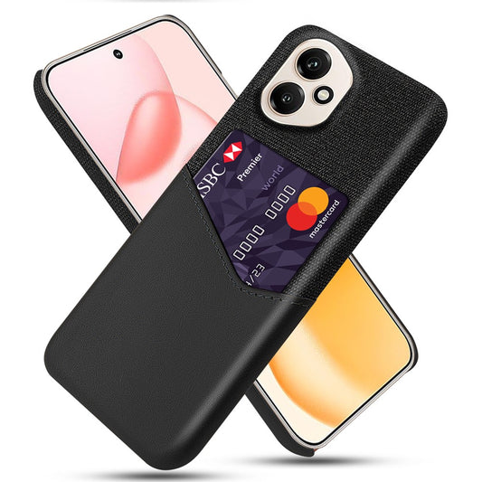 Honor 400 5G (Global) Handyhülle – aus PU-Leder mit Stoffstruktur, harte PC- mit Kartenhalter