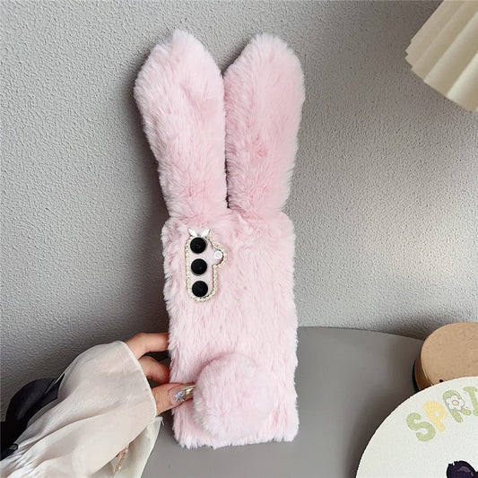 Galaxy S25 FE Hasenhülle – Flauschig & süß
