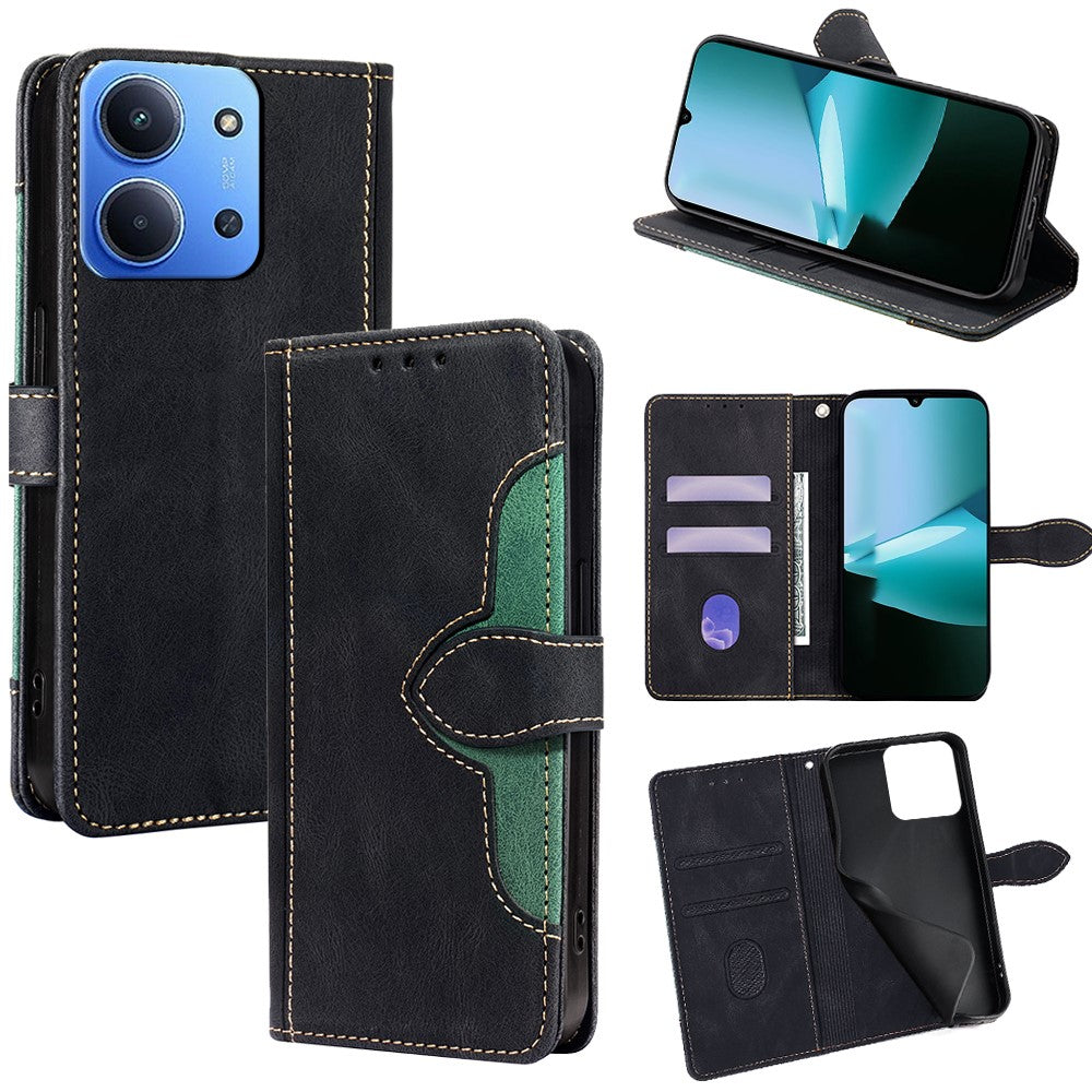 Leather Case for Xiaomi Redmi 15C 4G (EU) (173mm) / 15C 5G (EU) (173mm) / Poco C85 4G (173mm) Wallet Phone Cover with Straw Hat Magnetic Clasp