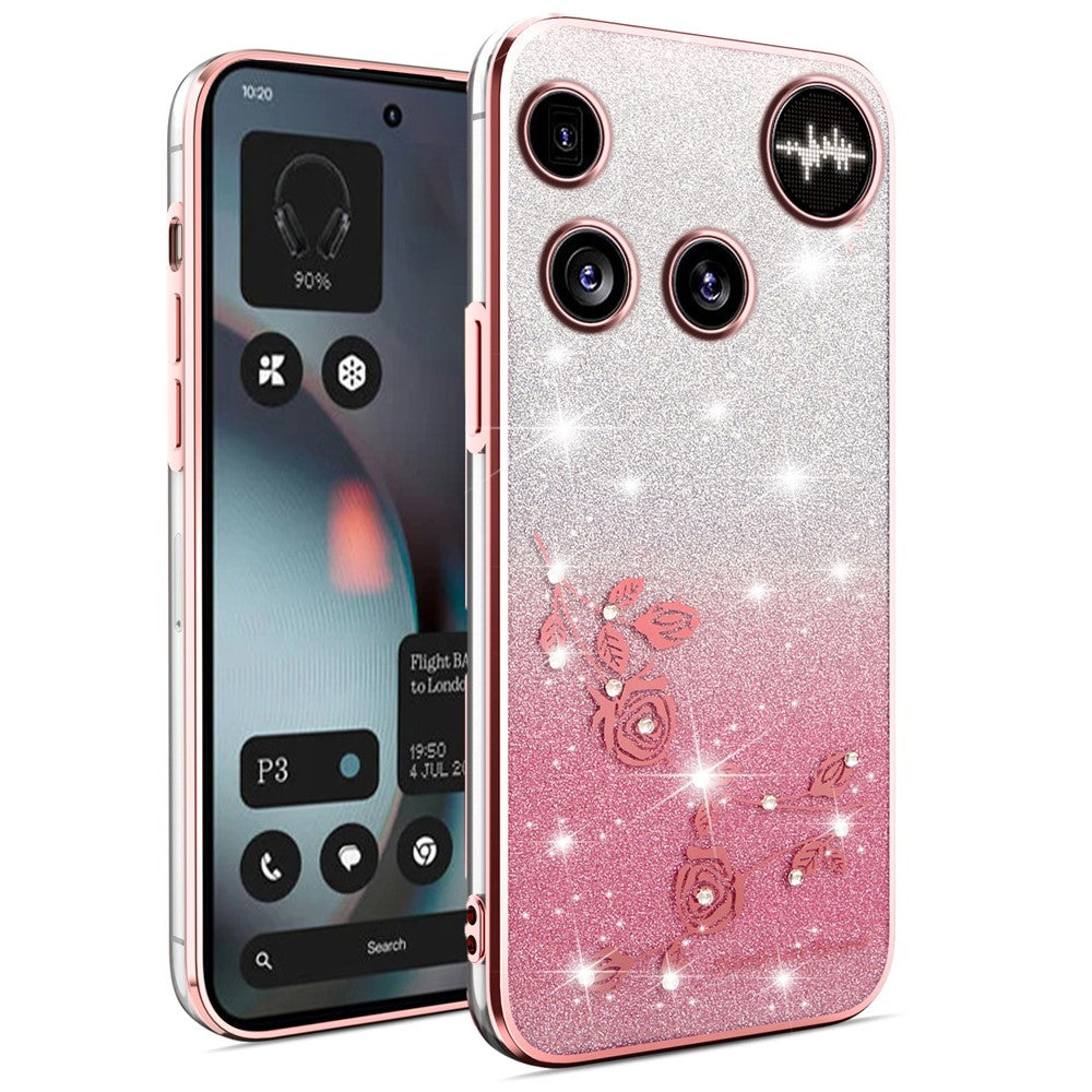 KADEM For Nothing Phone (3) 5G Case Flower TPU Flexible Gradient Phone Cover