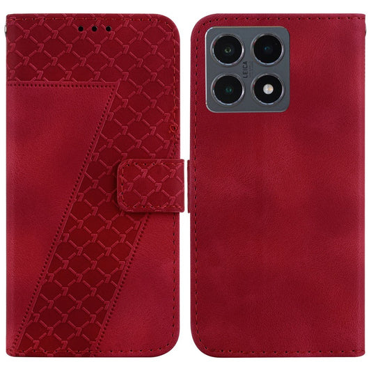 Xiaomi 15T Handyhülle – Standgehäuse 7-förmiges Muster-Aufdruck-Leder- mit Riemen